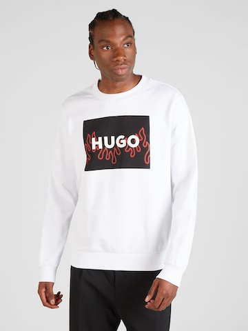 Bluză de molton 'Duragol' de la HUGO pe alb: față