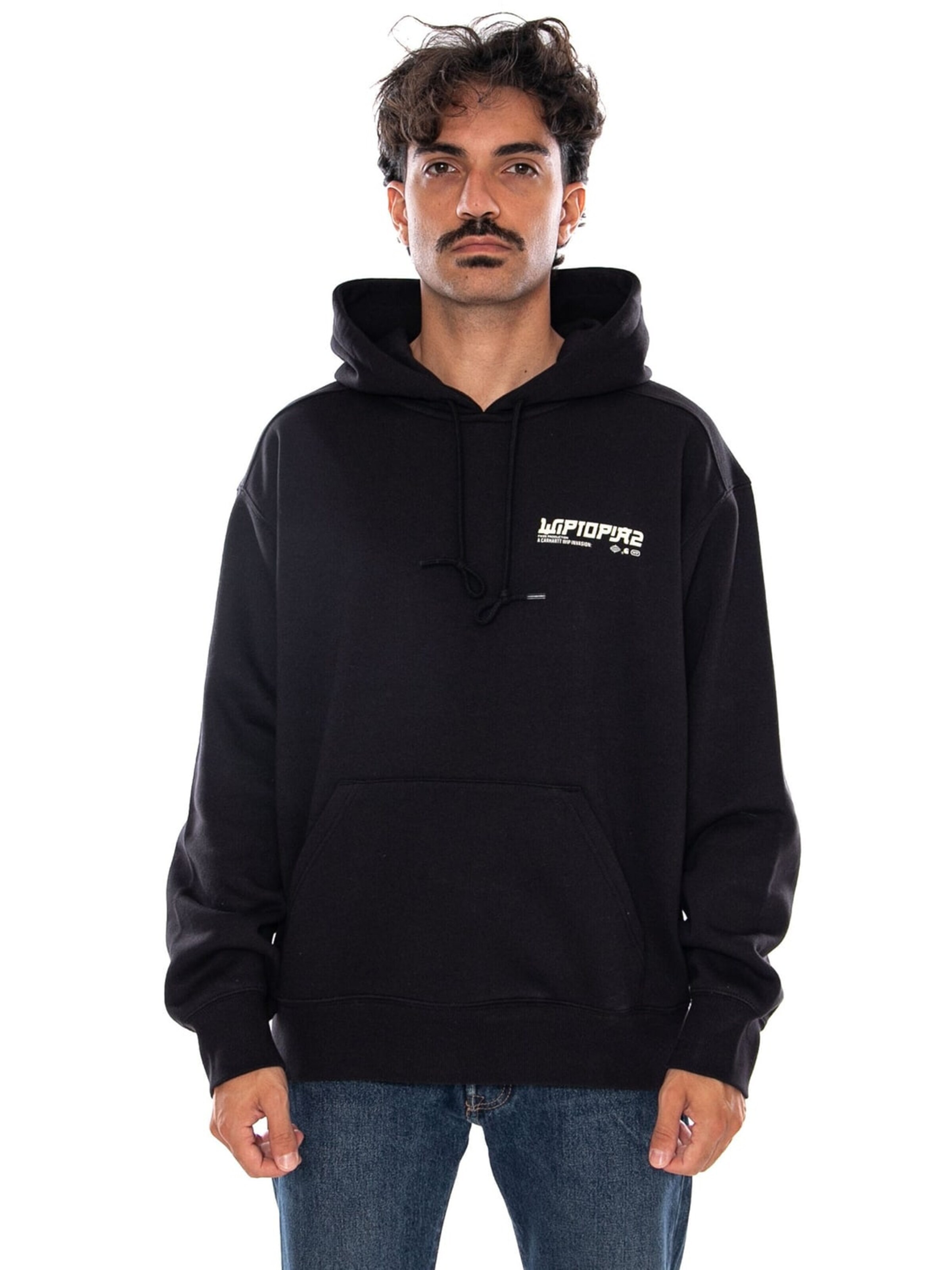 Felpa 'HOODED WIPTOPIA II SWEAT BLACK' di Carhartt WIP in nero: frontale