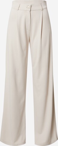 NLY by Nelly Wide leg Pleat-Front Pants 'I Love It' in Beige: front