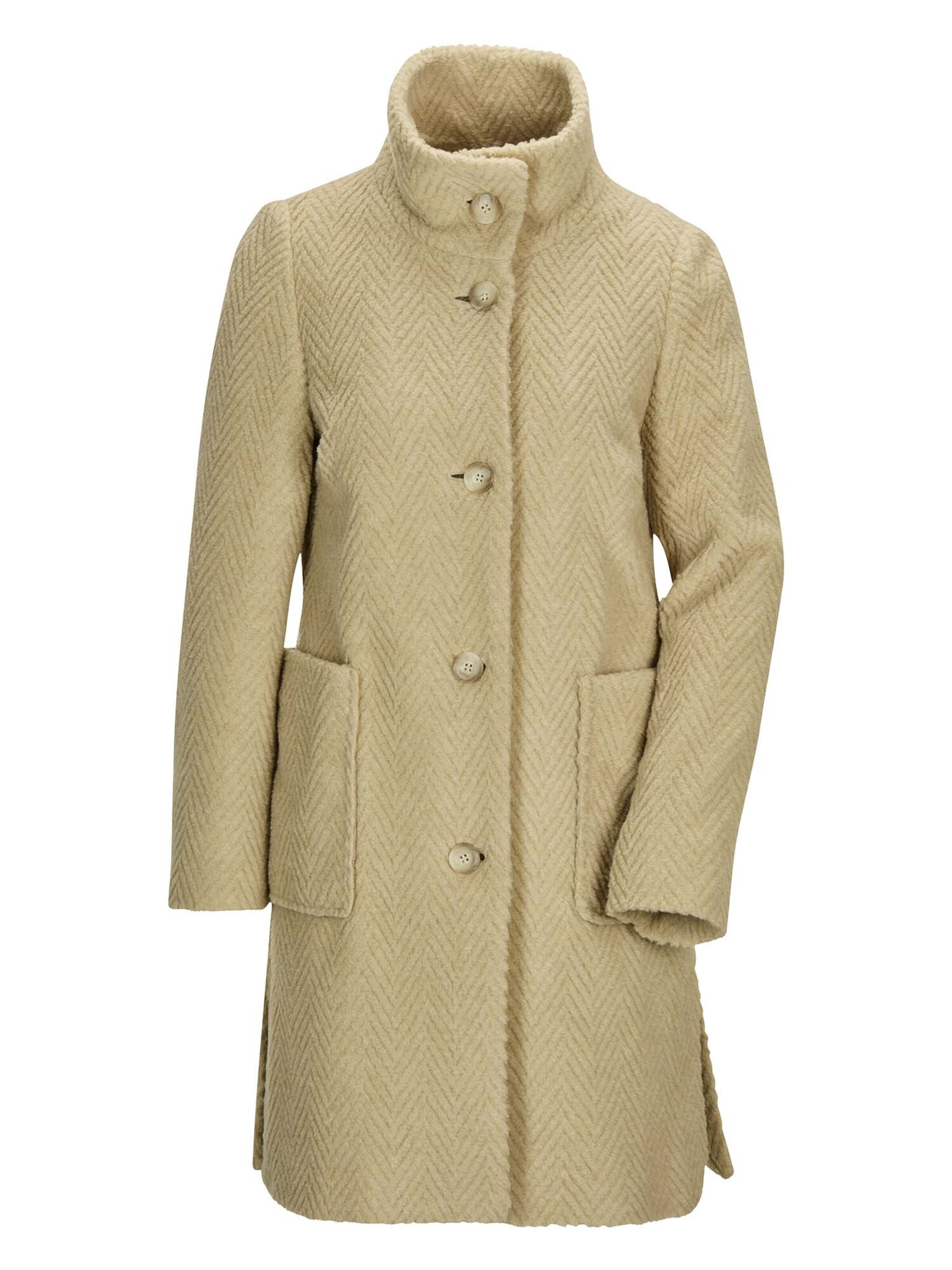 Manteau mi-saison MADELEINE en beige : devant
