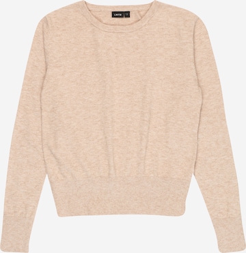 LMTD Trui 'NLFANE LS SHORT KNIT' in Beige: voorkant