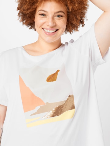 KAFFE CURVE T-Shirt in Weiß