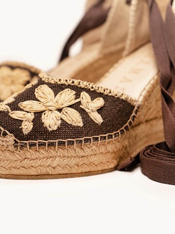 Alhamas - Sandalias 'Alpargata Cuña 10 cm' en marrón