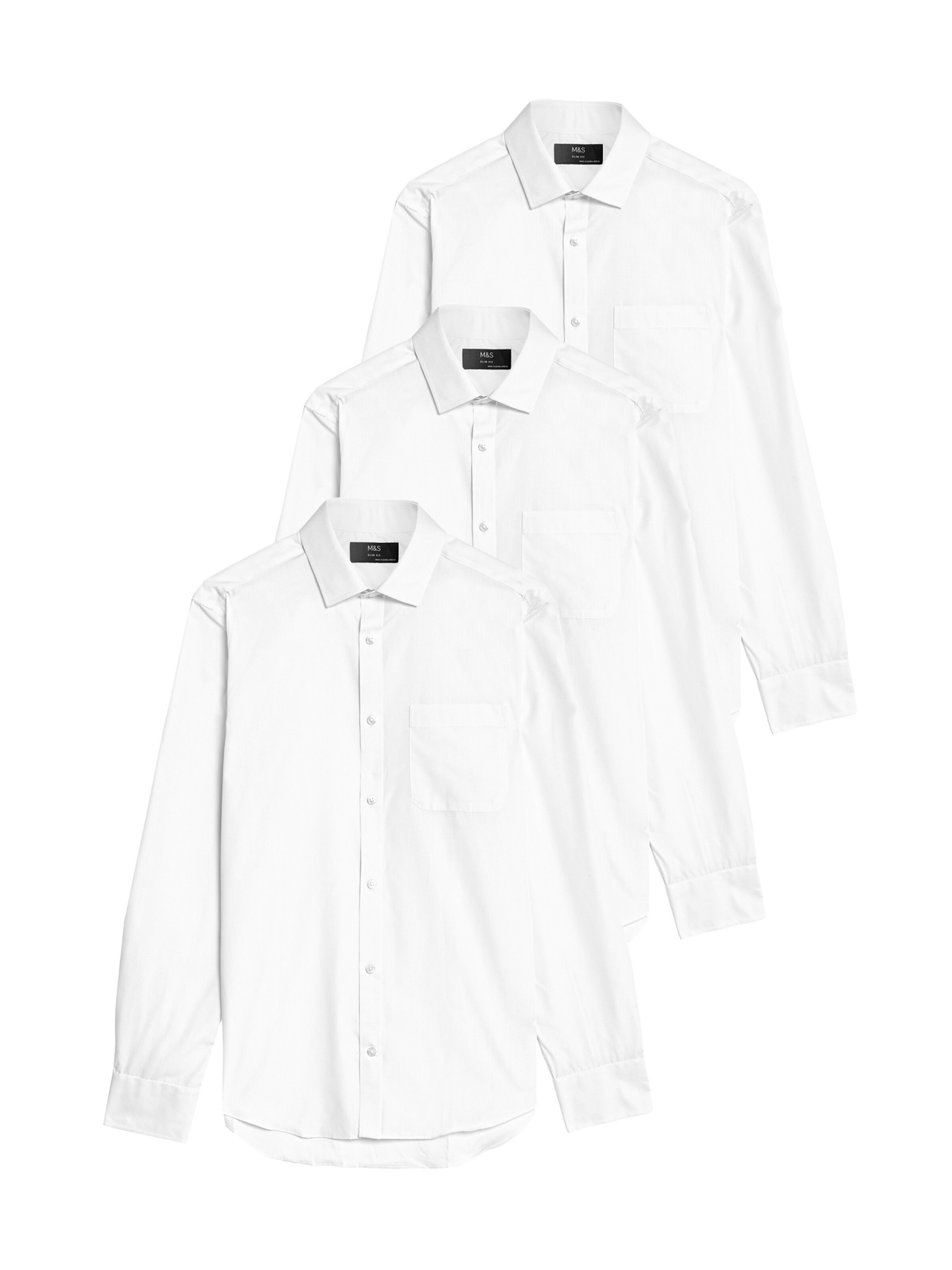 Coupe slim Chemise Marks & Spencer en blanc : devant