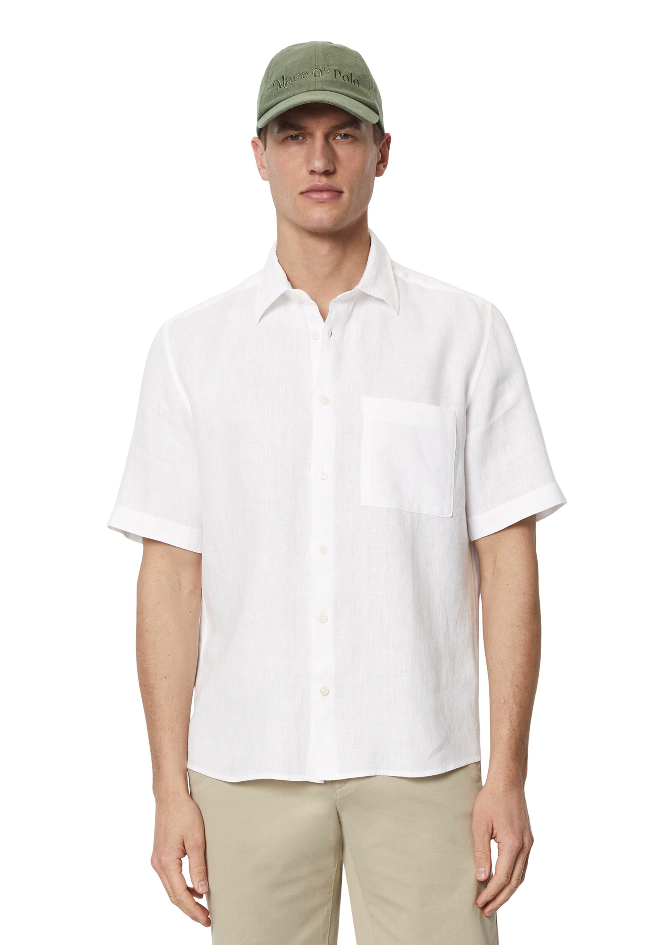 Marc O'Polo Regular fit Button Up Shirt in White: front