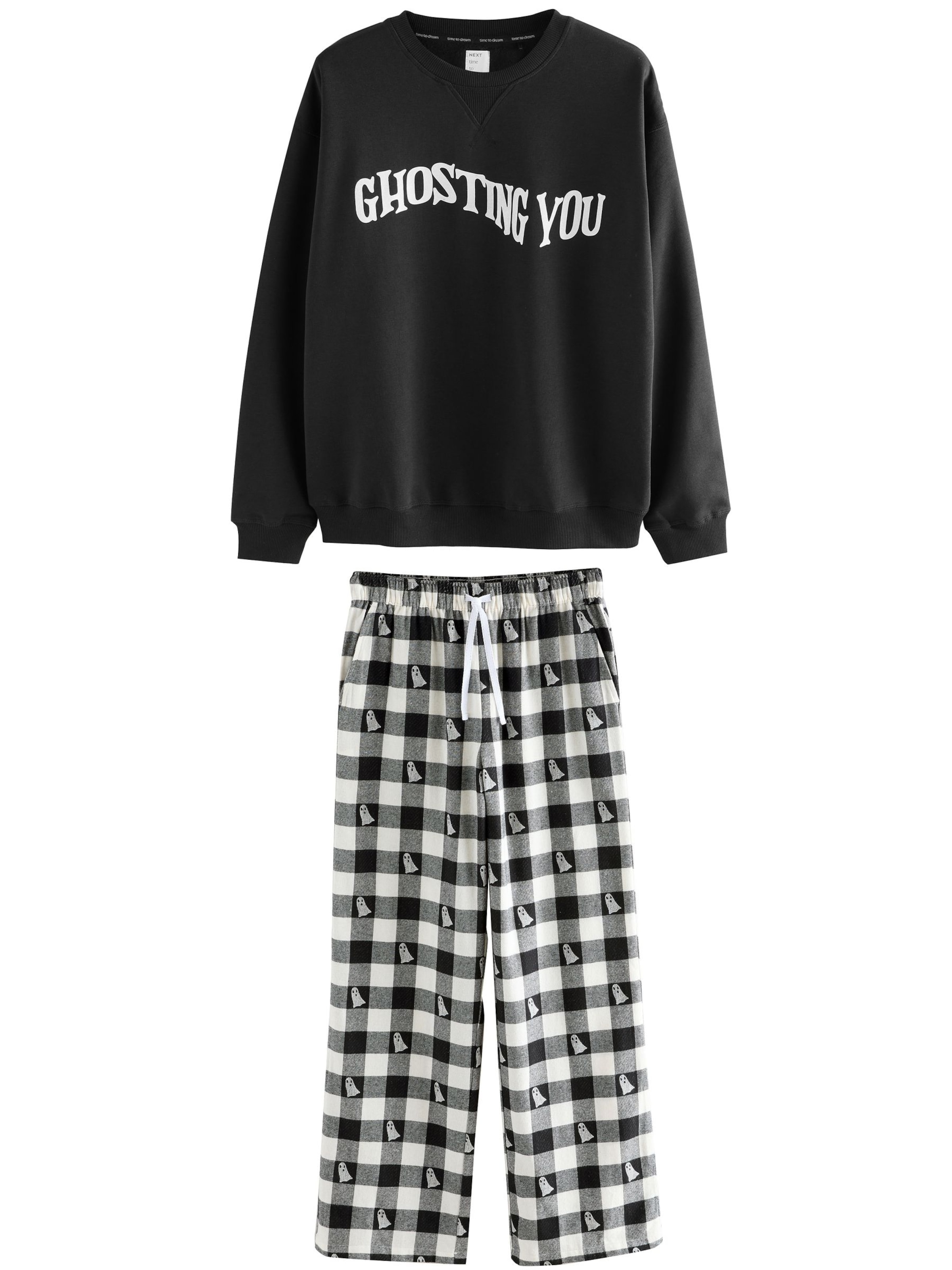 Next Πιτζάμα σε μαύρο: μπροστά