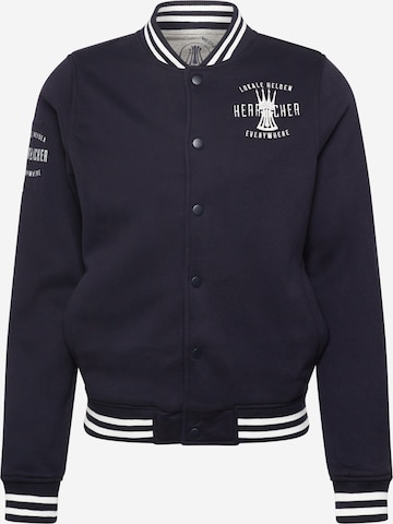 Herrlicher Zip-Up Hoodie 'Bennet' in Blue: front