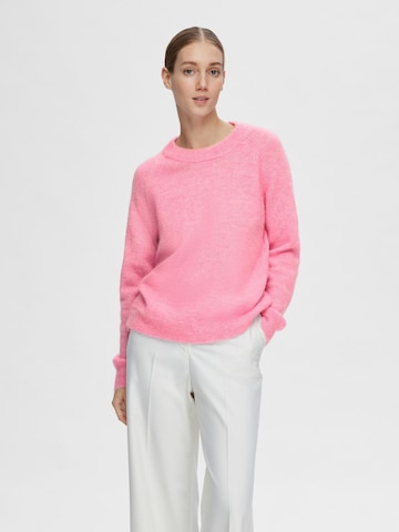 Pull-over 'Lulu' SELECTED FEMME en rose : devant