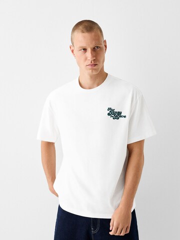 T-Shirt Bershka en blanc : devant