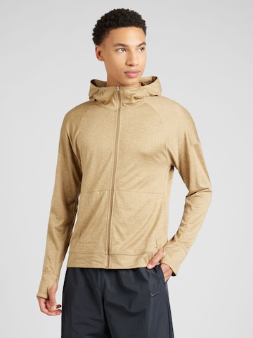 NIKE - Sudadera con cremallera deportiva en beige: frente