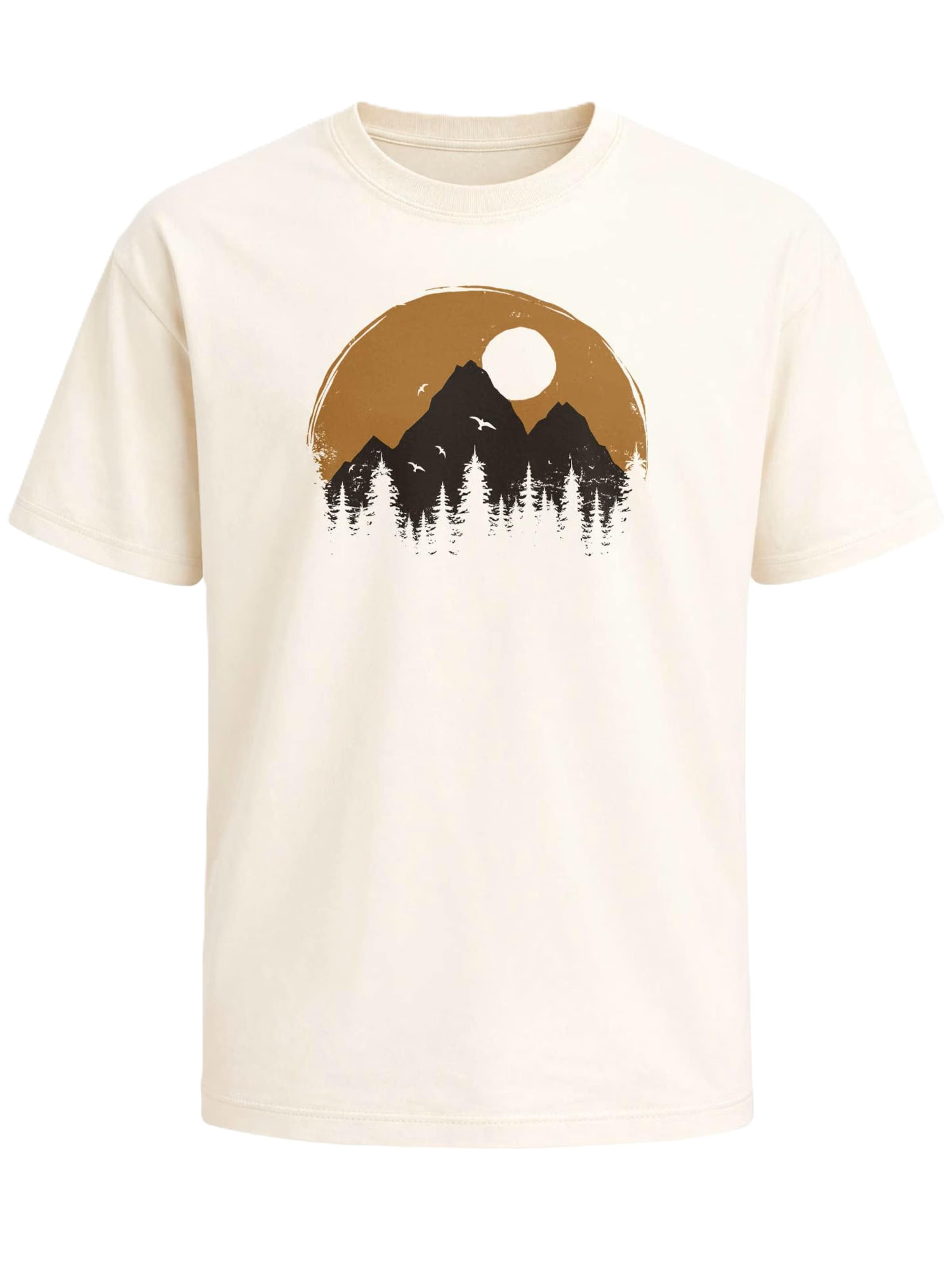 Neverless Shirt 'Outdoor Silhouette' in Beige: front