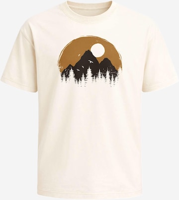 Neverless Shirt 'Outdoor Silhouette' in Beige: front