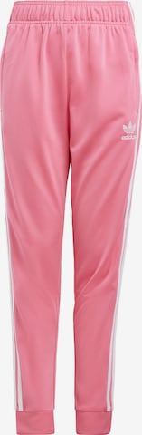 ADIDAS ORIGINALS Tapered Broek 'Adicolor' in Roze: voorkant