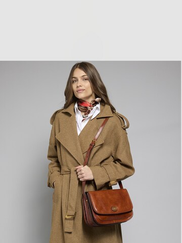 The Bridge Crossbody Bag in Brown: front