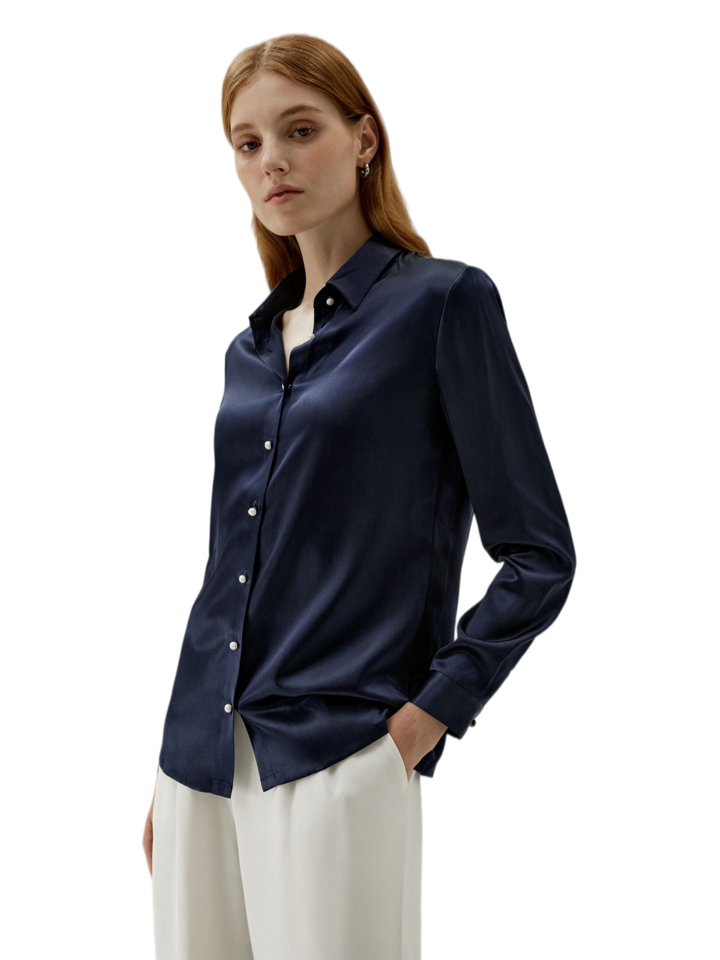 Lilysilk Bluse‌ in Blau: Vorderseite