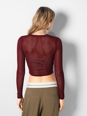 Pull-over Bershka en rouge