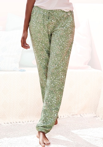 LASCANA Pajama pants in Green: front