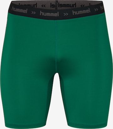 Hummel Skinny Workout Pants in Green: front