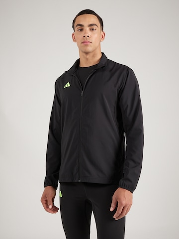 ADIDAS PERFORMANCE Спортивная куртка 'ADIZERO' в Черный: спереди