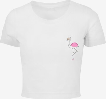 Merchcode Shirt 'Flamingo' in Wit: voorkant