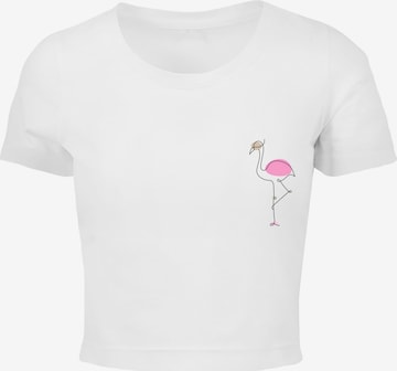 Merchcode Shirt 'Flamingo' in Wit: voorkant