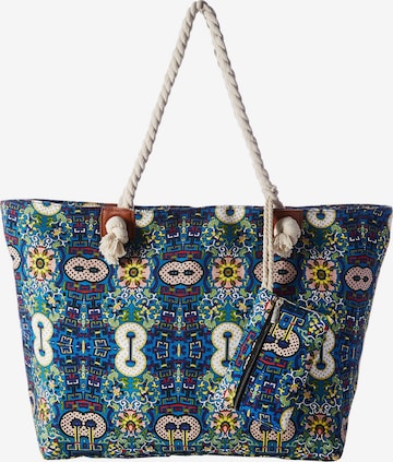 DonDon Beach Bag 'DonDon Strandtasche mit Reißverschluss Shopper Beach bag Badetasche - Paisley' in Blue: front