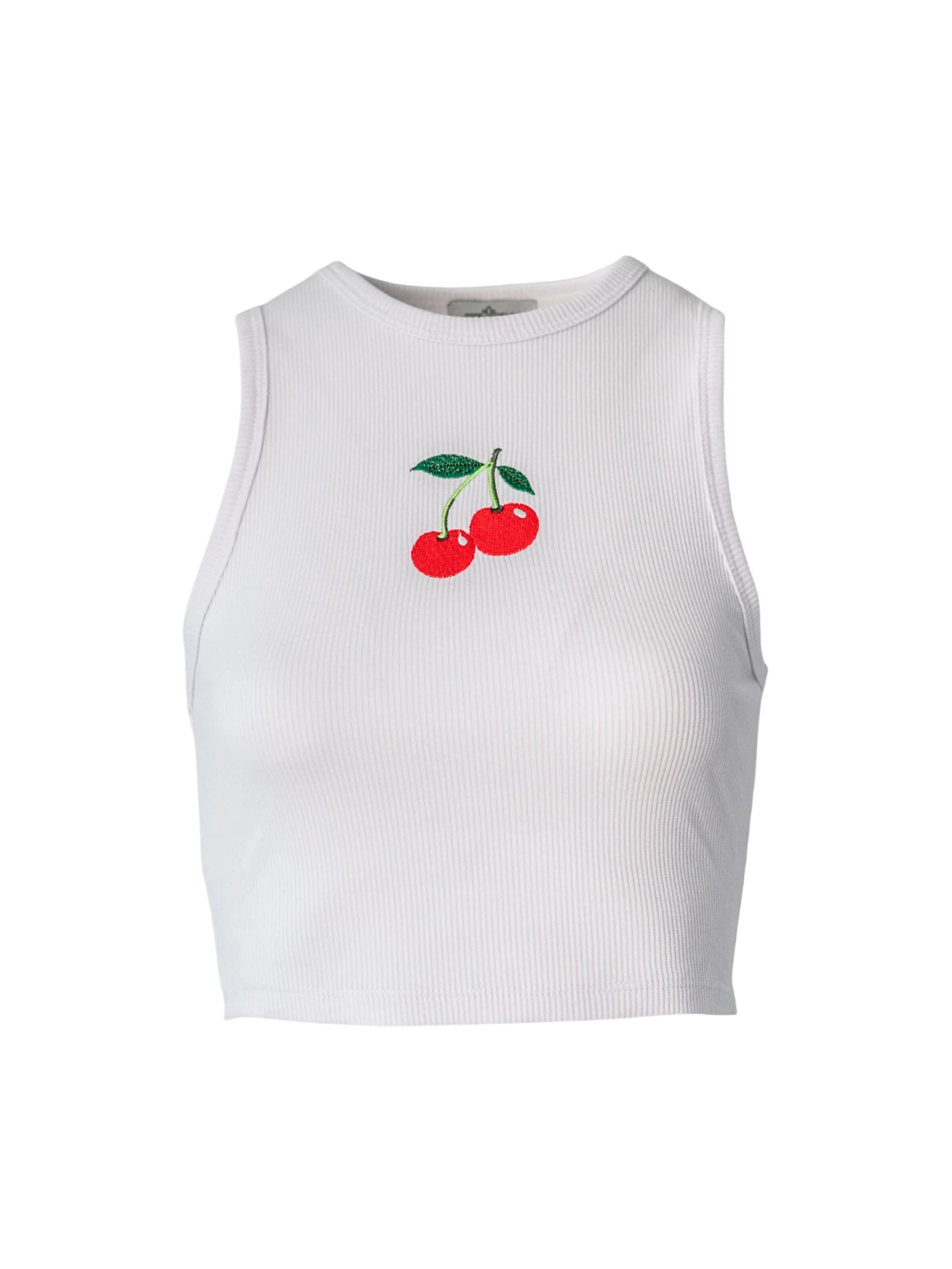 Haut 'Cherry On Top Tank' Pineapples Don't Have Sleeves en blanc : devant