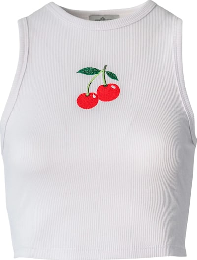 Pineapples Don't Have Sleeves Toppi 'Cherry On Top Tank' koossa S värissä valkoinen, Tuotenäkymä