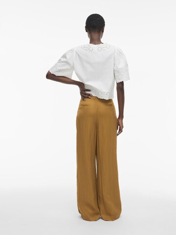 ROUGE EDIT Wide Leg Bukser med lægfolder i brun