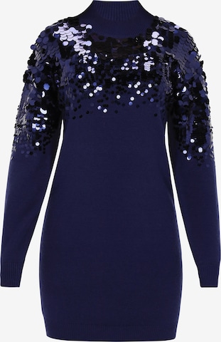 faina Knitted dress in Blue: front