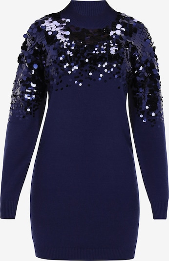 Megzta suknelė iš faina, spalva – tamsiai mėlyna, Prekių apžvalga