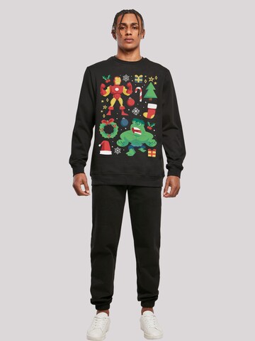 F4NT4STIC Sweatshirt 'Marvel Universe Iron Man And Hulk Christmas Day' in Black