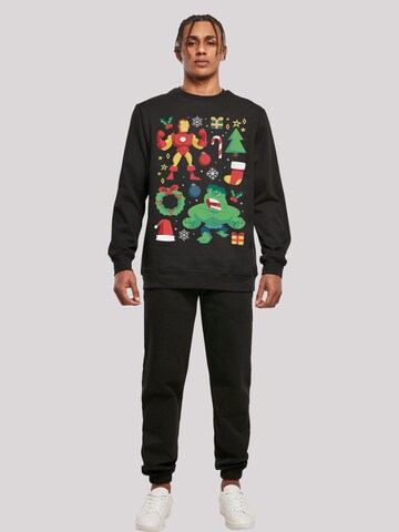 F4NT4STIC Sweatshirt 'Marvel Universe Iron Man And Hulk Christmas Day' in Schwarz