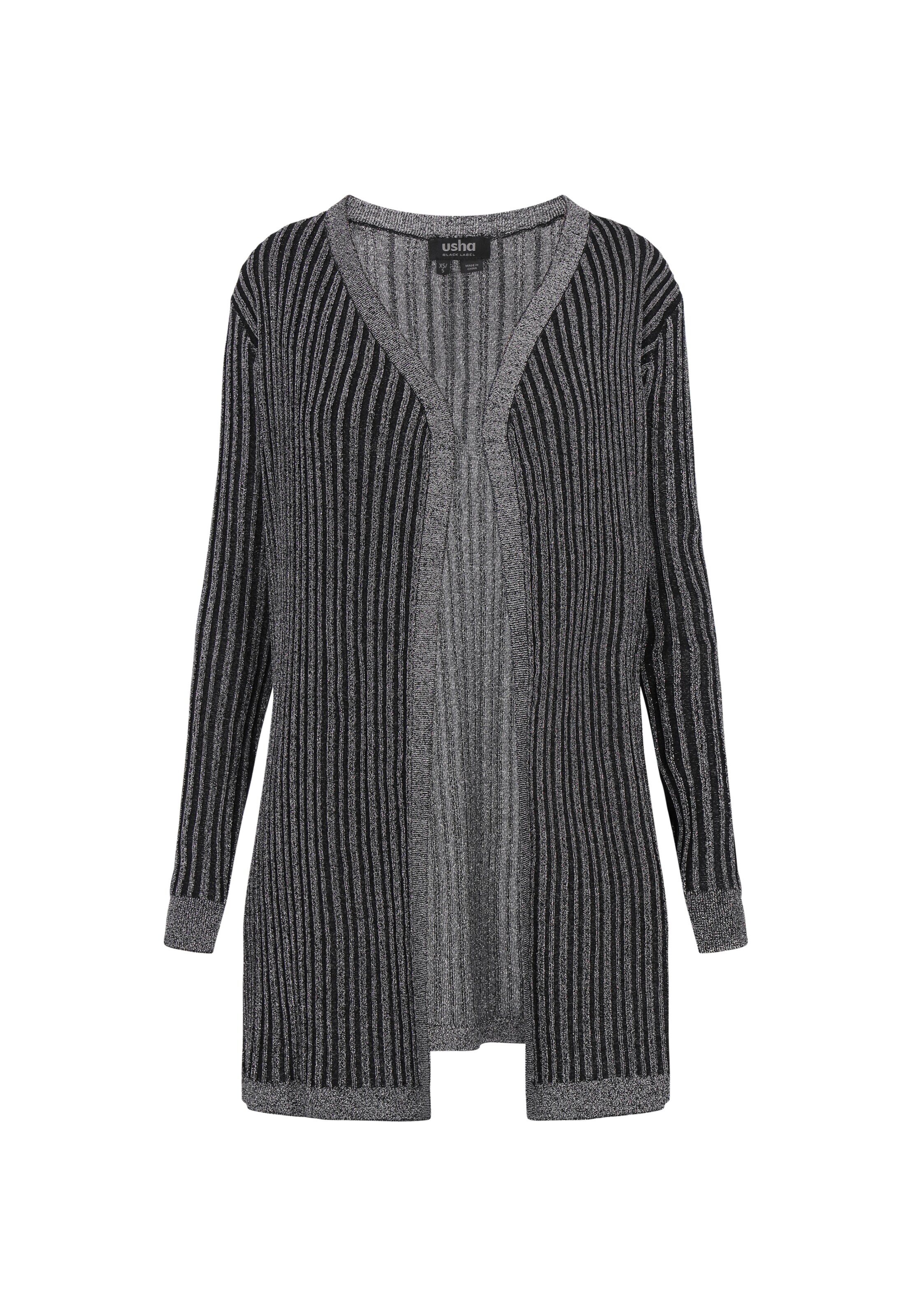 usha BLACK LABEL Knit cardigan 'Classic' in Black: front