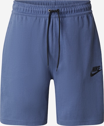 Nike Sportswear Loosefit Housut 'FLC' värissä sininen: etupuoli