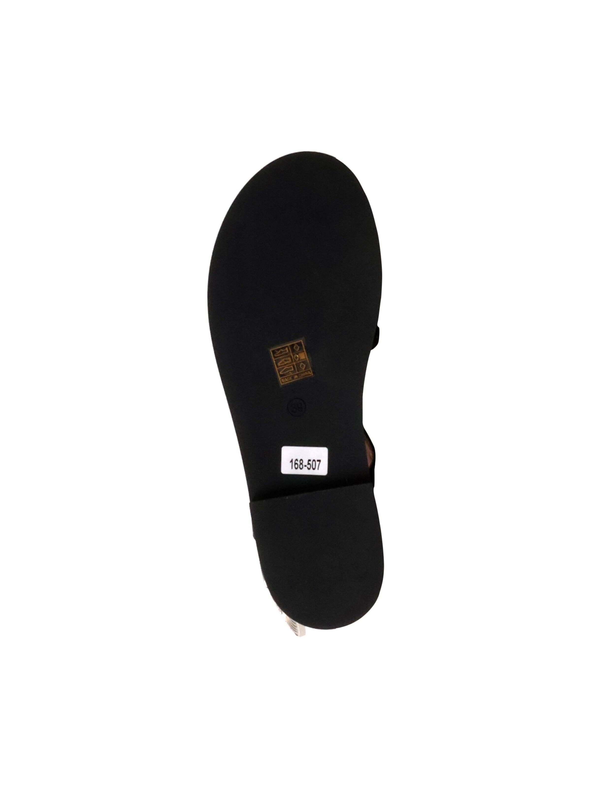 Super Mode Sandały 'Flache Sandalen mit Riemchen von Bestelle' w kolorze czarny