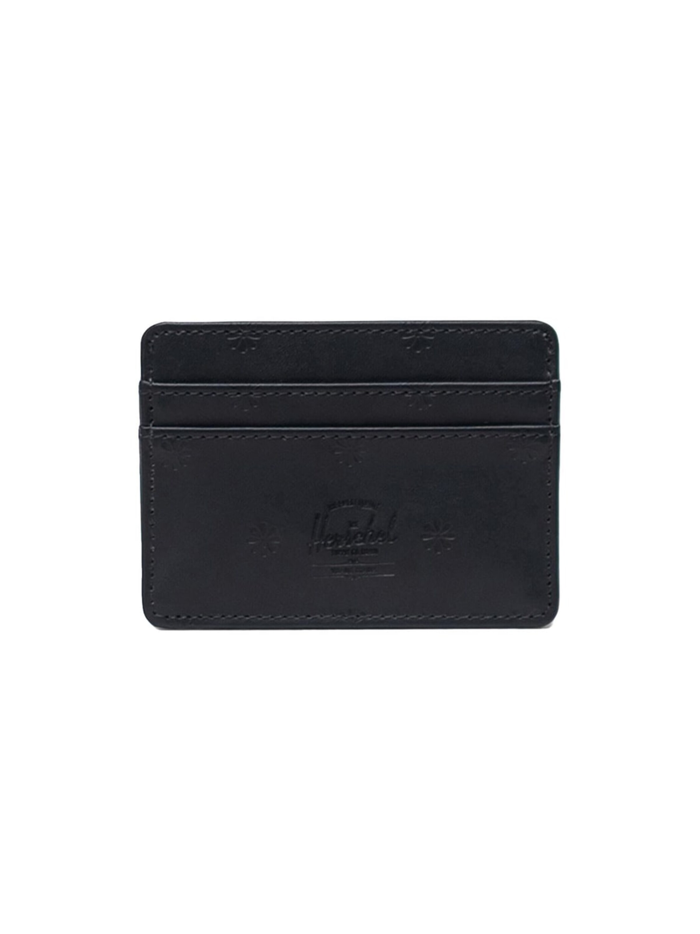 Herschel Wallet 'Charlie Cardholder Wallet Vegan Leather Black Floral Deboss' in Mixed colors: front