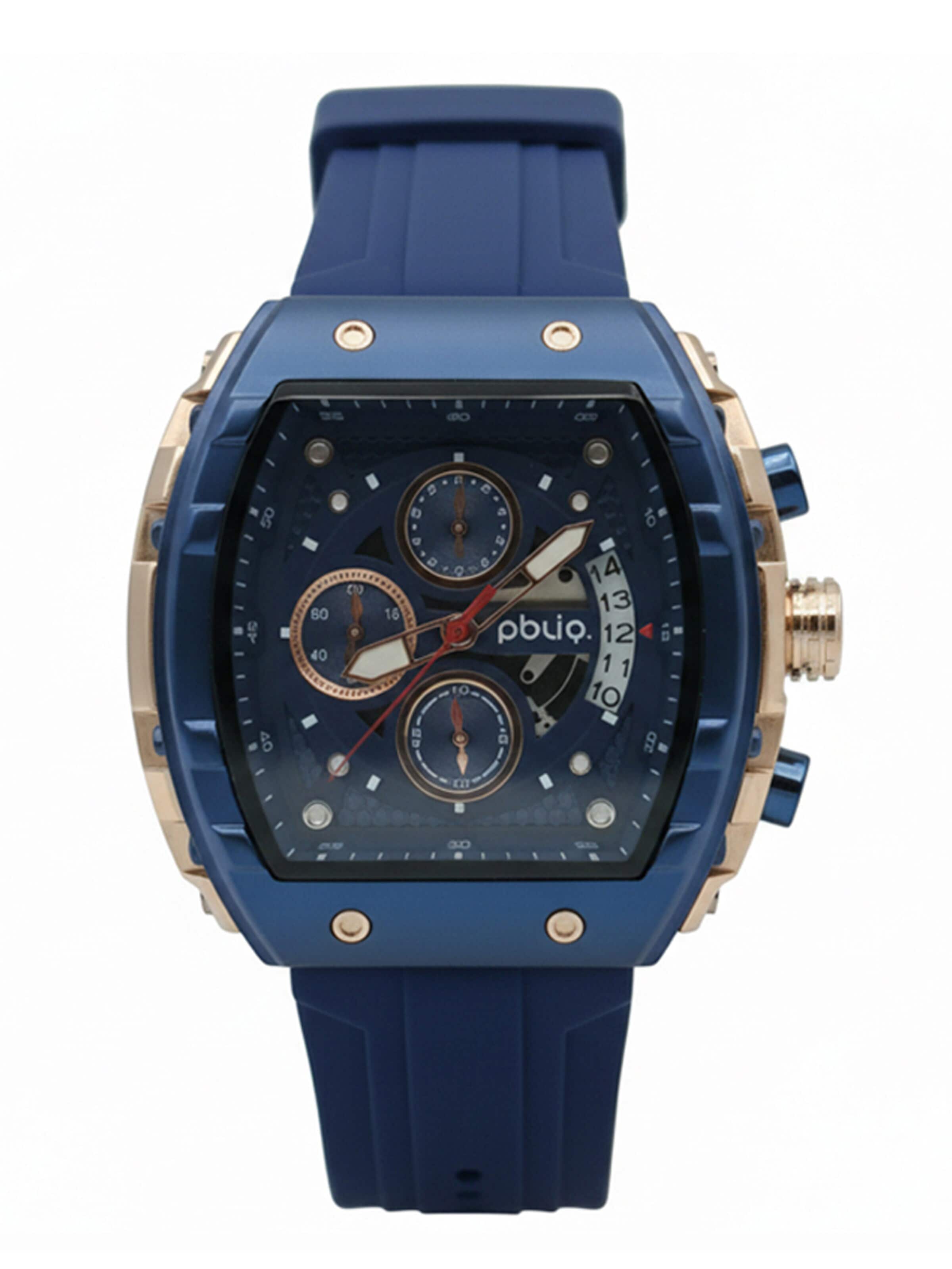 PBLIQ Analoog horloge in Blauw: voorkant