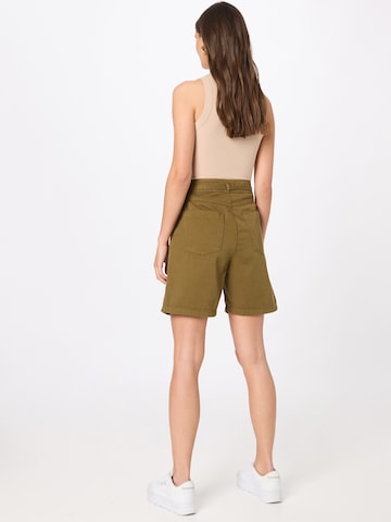 ESPRIT - Loosefit Pantalón plisado en verde