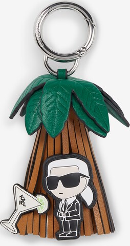 Karl Lagerfeld - Porta-chave 'Ikonik Varsity' em castanho: frente