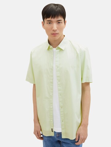 TOM TAILOR Comfort fit Button Up Shirt in Green