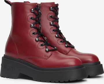 Tommy Jeans Schnürstiefel in Rot