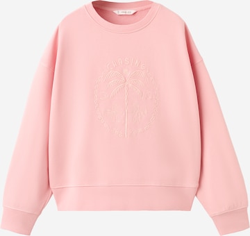 MANGO KIDSSweater majica 'CHASING' - roza boja: prednji dio