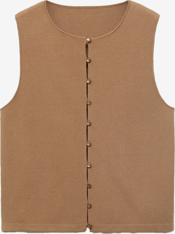 MANGO Pletená vesta 'DROP' – hnědá: přední strana