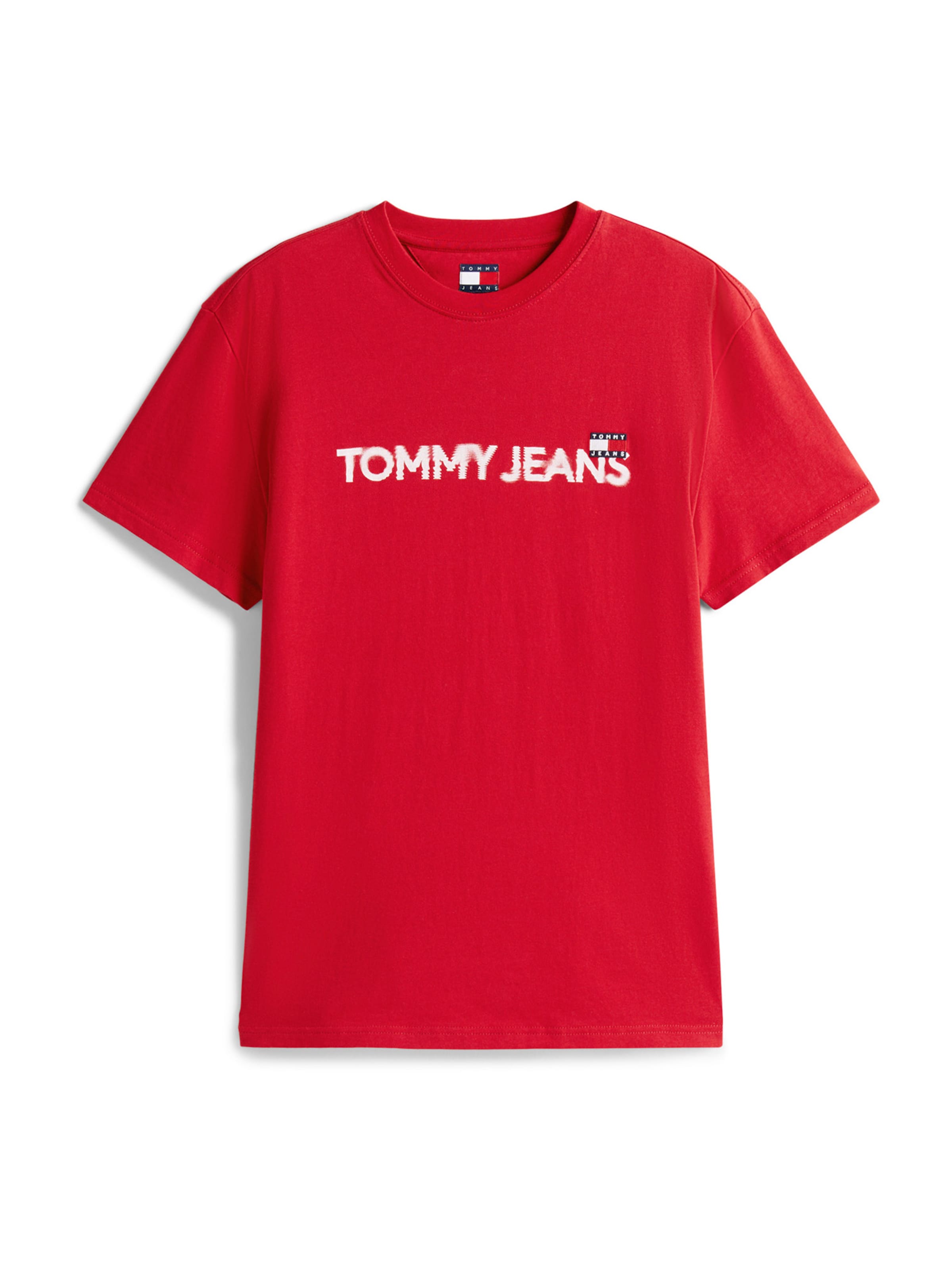 T-Shirt Tommy Jeans en rouge : devant