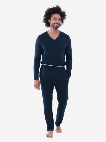 Mey Long Pajamas 'Dry Cotton' in Blue