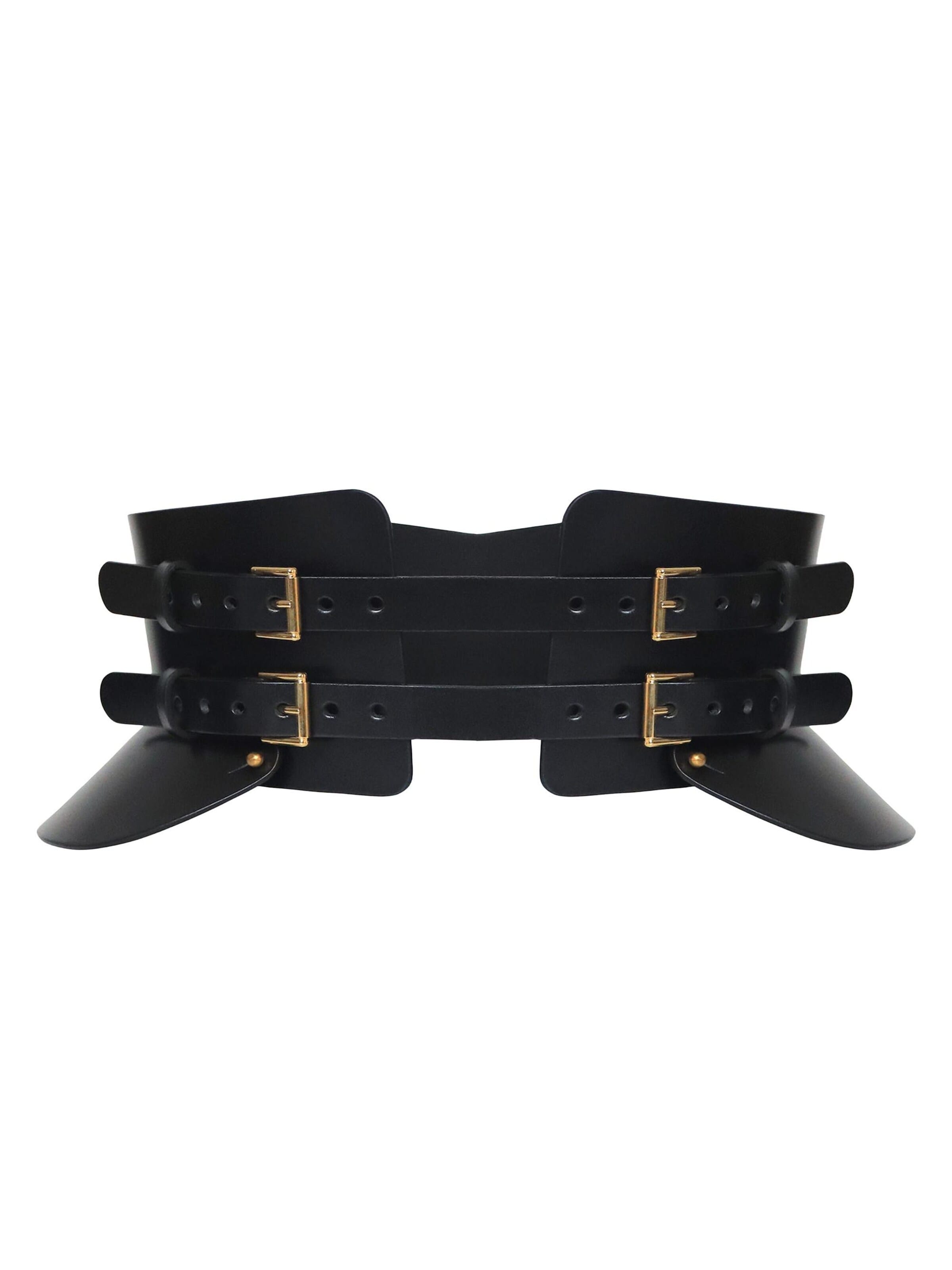 Haute Cuir Belt 'Peplum Maia Corset Belt' in Black: front
