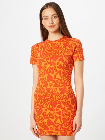 Motel Dress in Orange: front