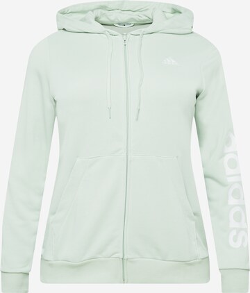 ADIDAS SPORTSWEAR Athletic Zip-Up Hoodie 'Essentials ' in Green: front