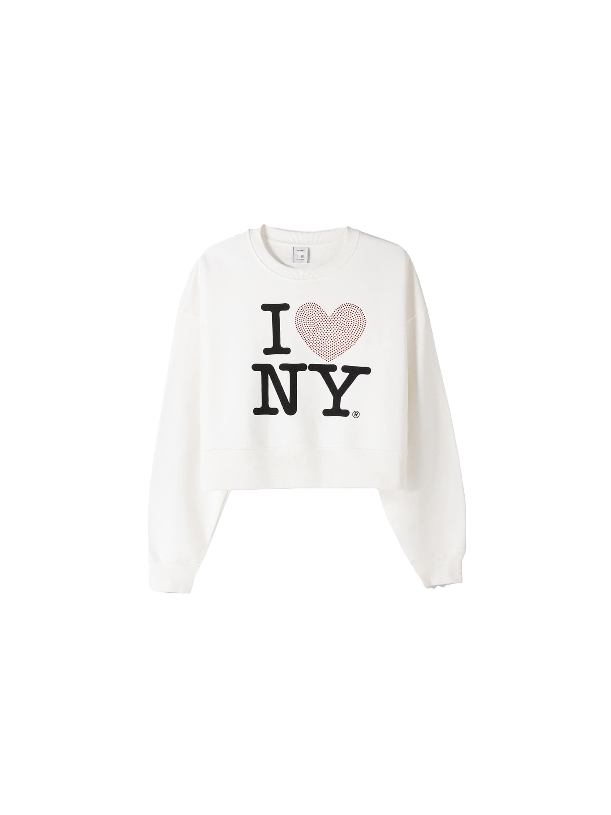Bershka Sweatshirt i hvid: forside